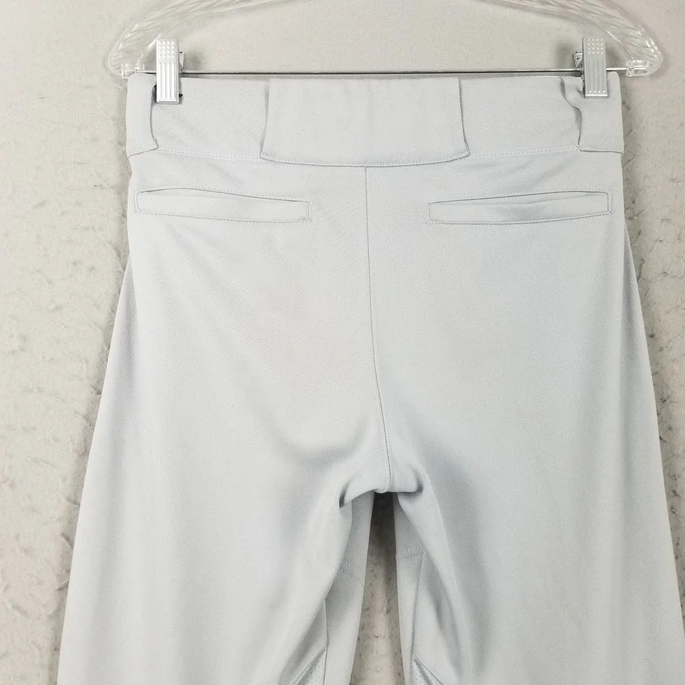Nike Baseball Pants Men Small Grey BSBL Open Bottom‎ Mesh Back Knee Athletic